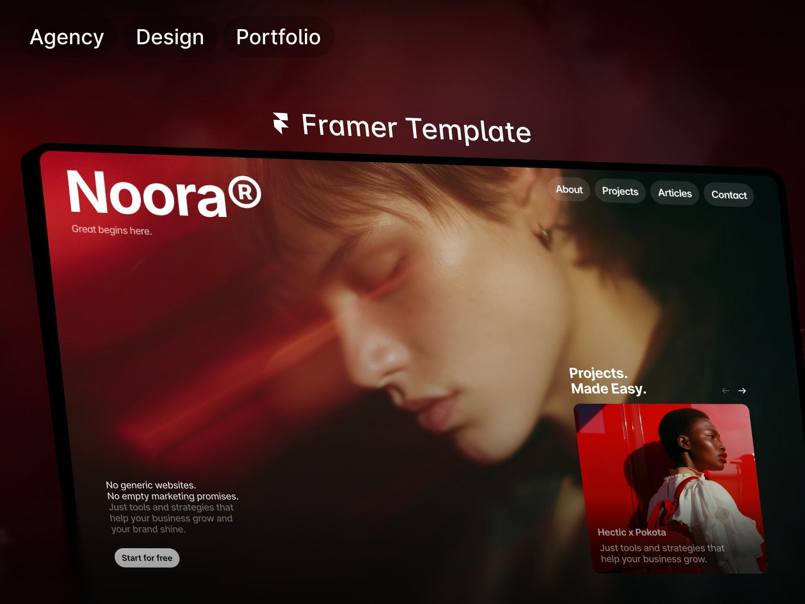 Screenshot of Noora website
