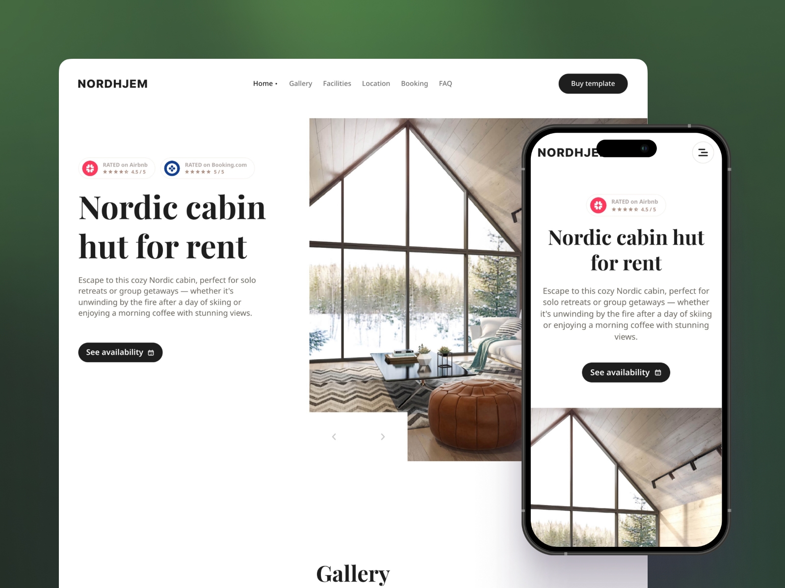 Screenshot of Nordhjem website