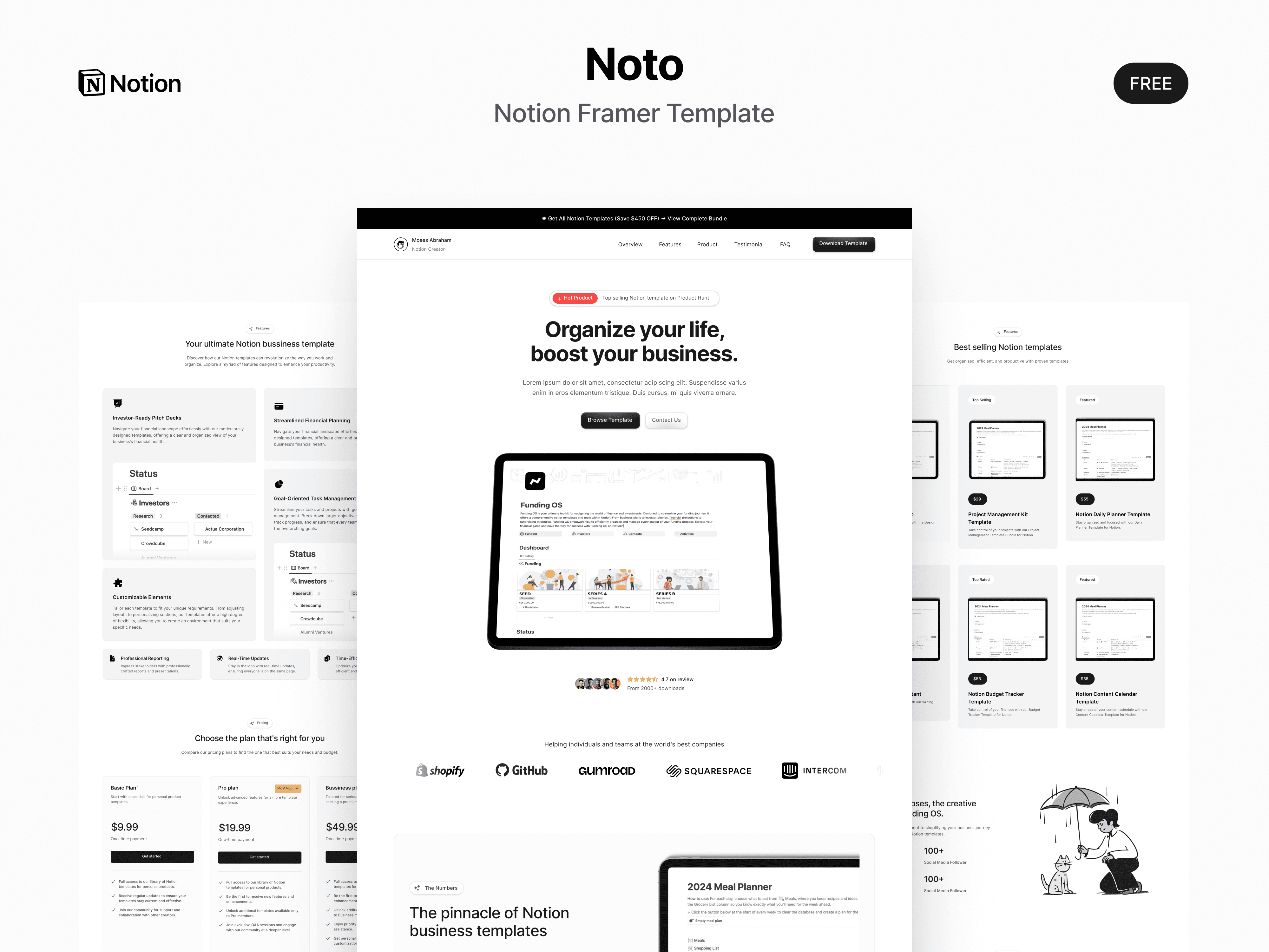 Screenshot of Noto website