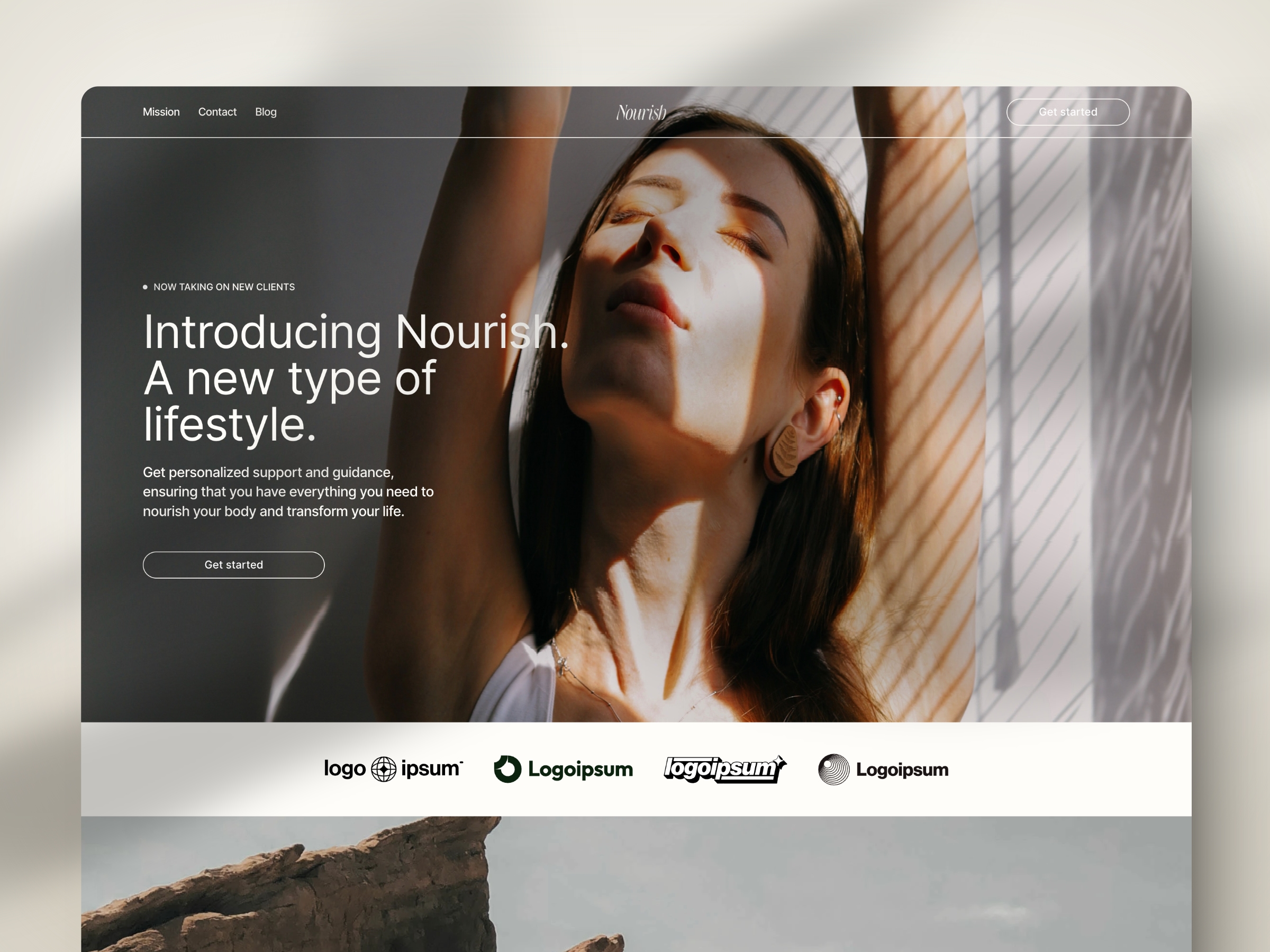 Screenshot 1 of Nourish health wellness template
