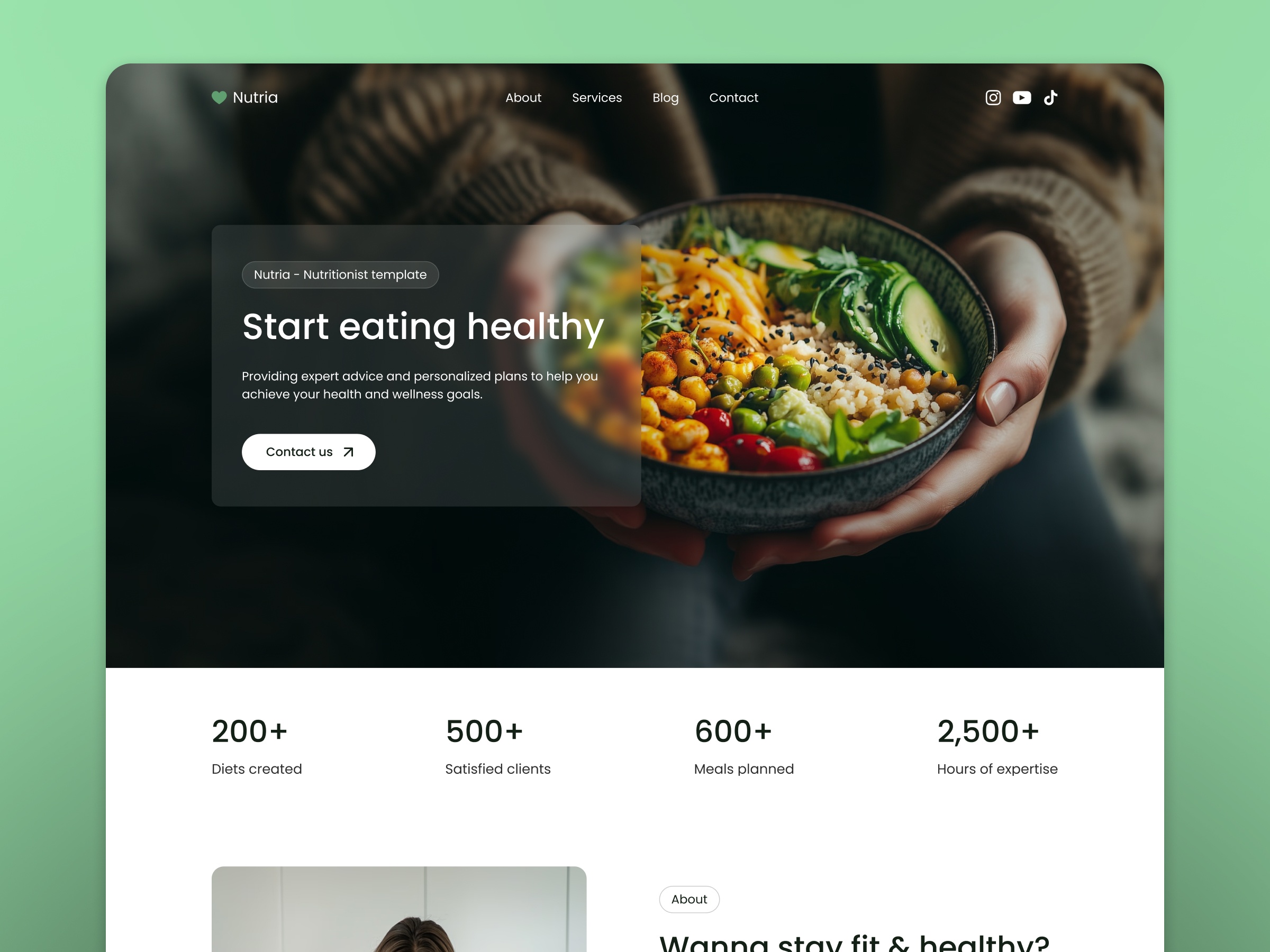 Screenshot of Nutria website