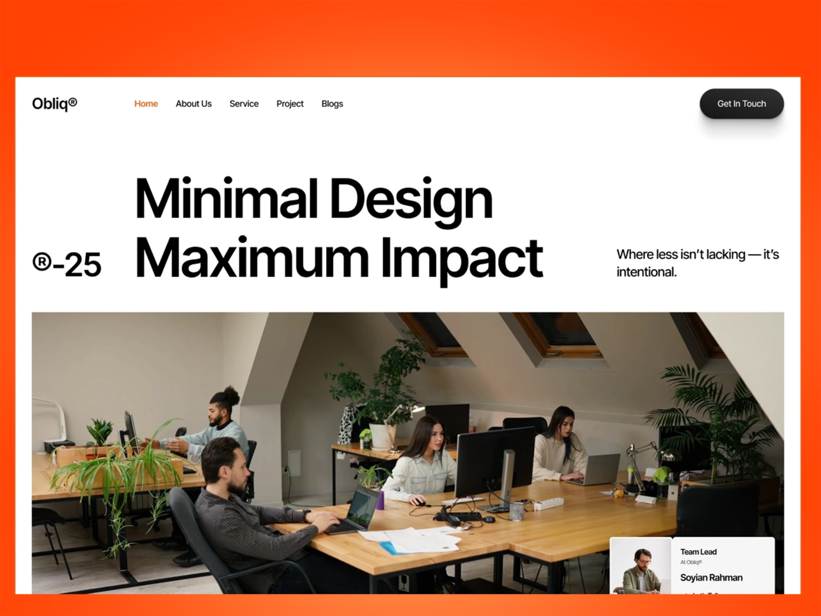 Screenshot of Obliq website