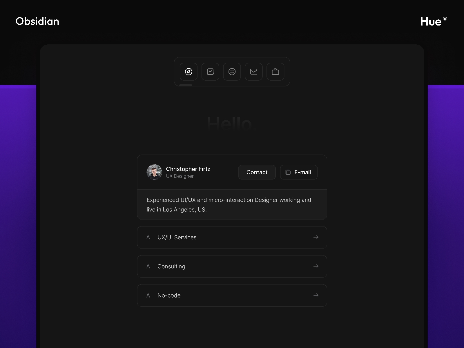 Screenshot of Obsidian website