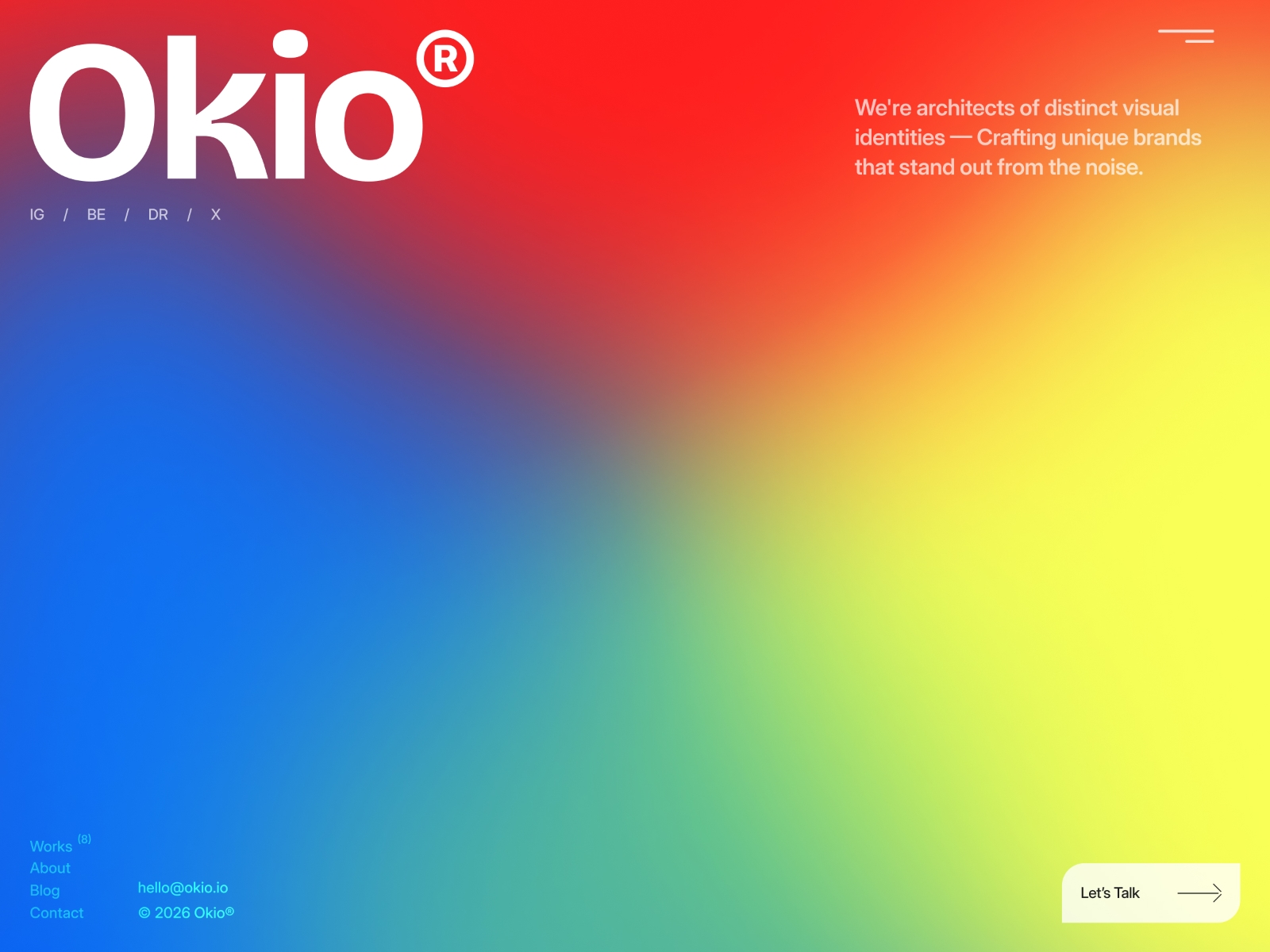 Screenshot of Okio website