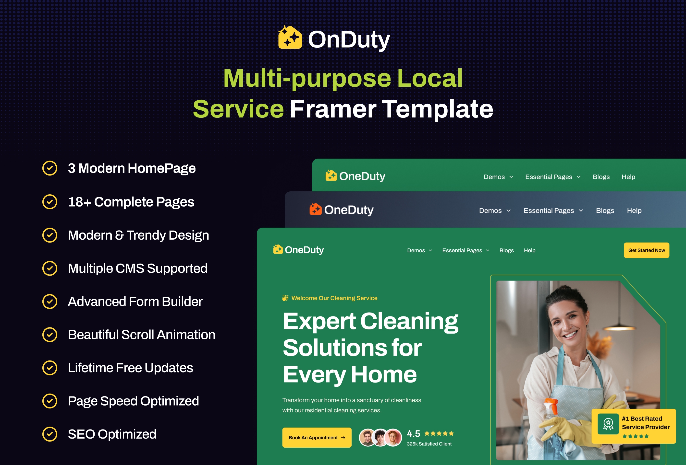 Screenshot 2 of Onduty multi purpose local service framer template