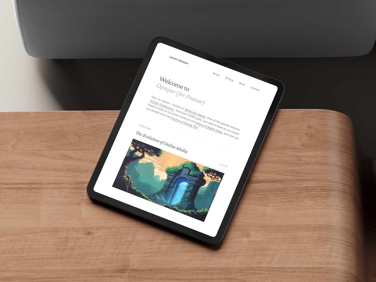 Screenshot of Opaque website