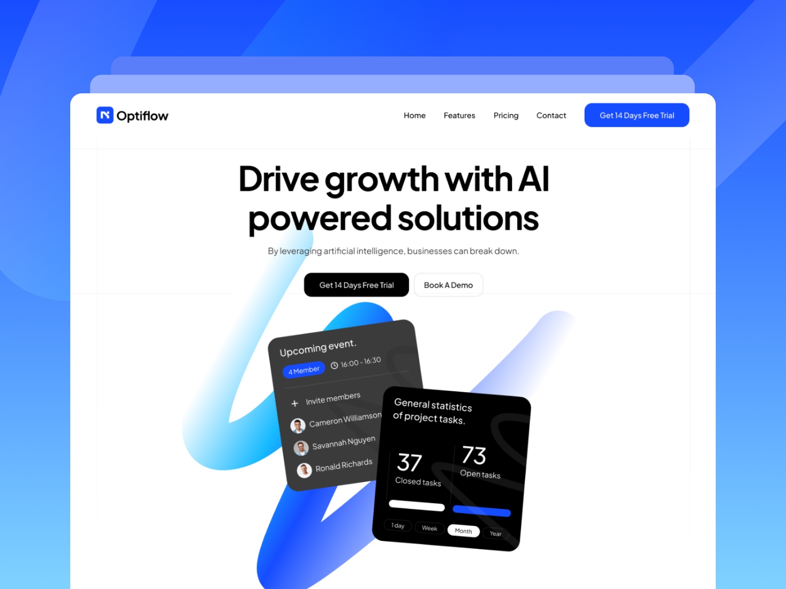 Screenshot of Optiflow website