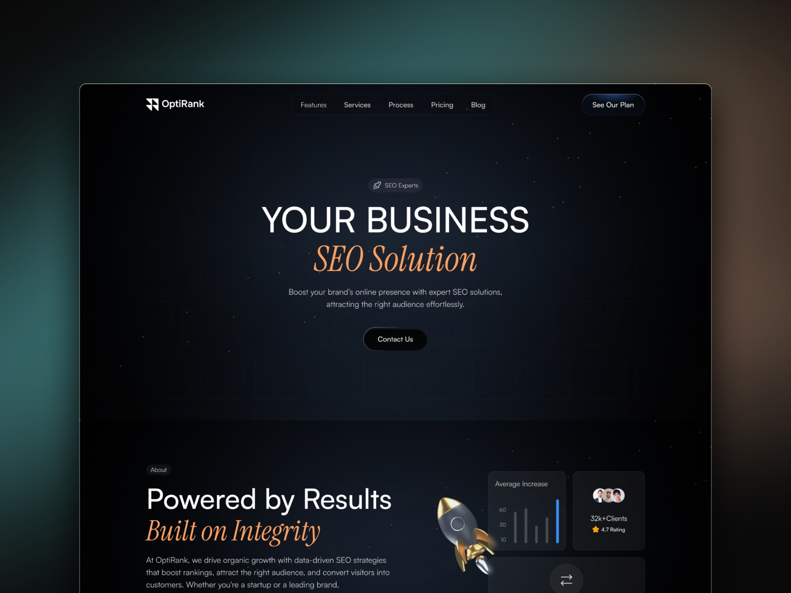 Screenshot of Optirank website
