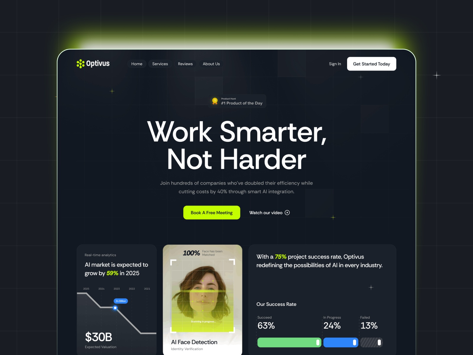 Screenshot of Optivus website