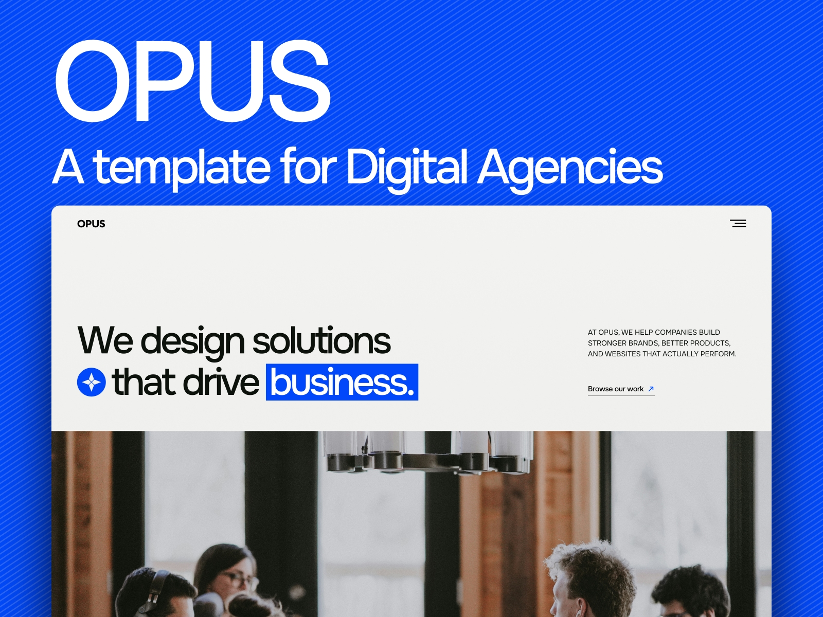 Screenshot of Opus website