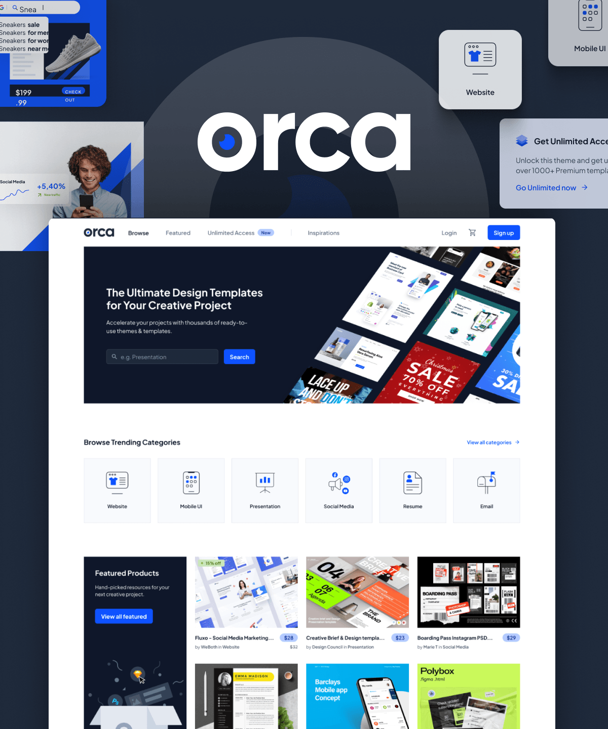 Screenshot of Orca website