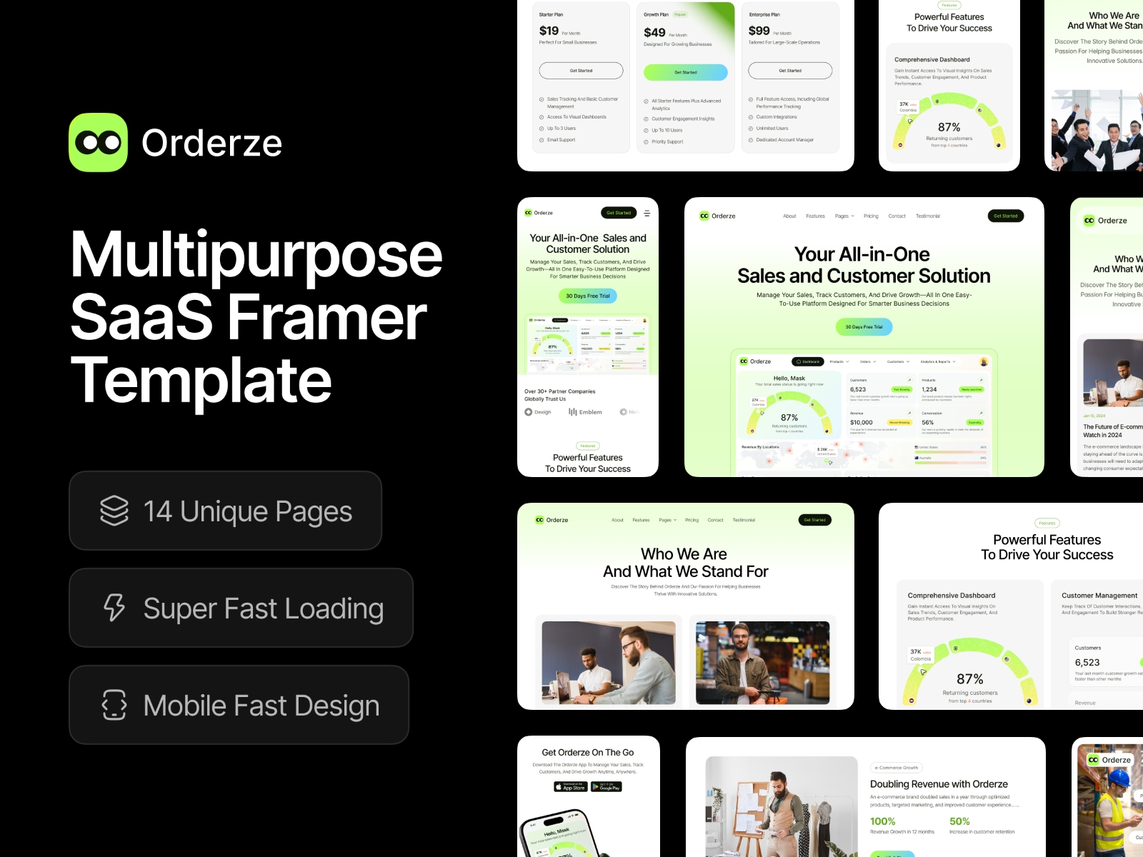 Screenshot of Orderze website
