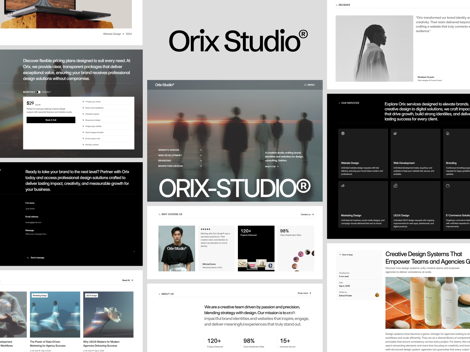 Screenshot of Orixstudio website
