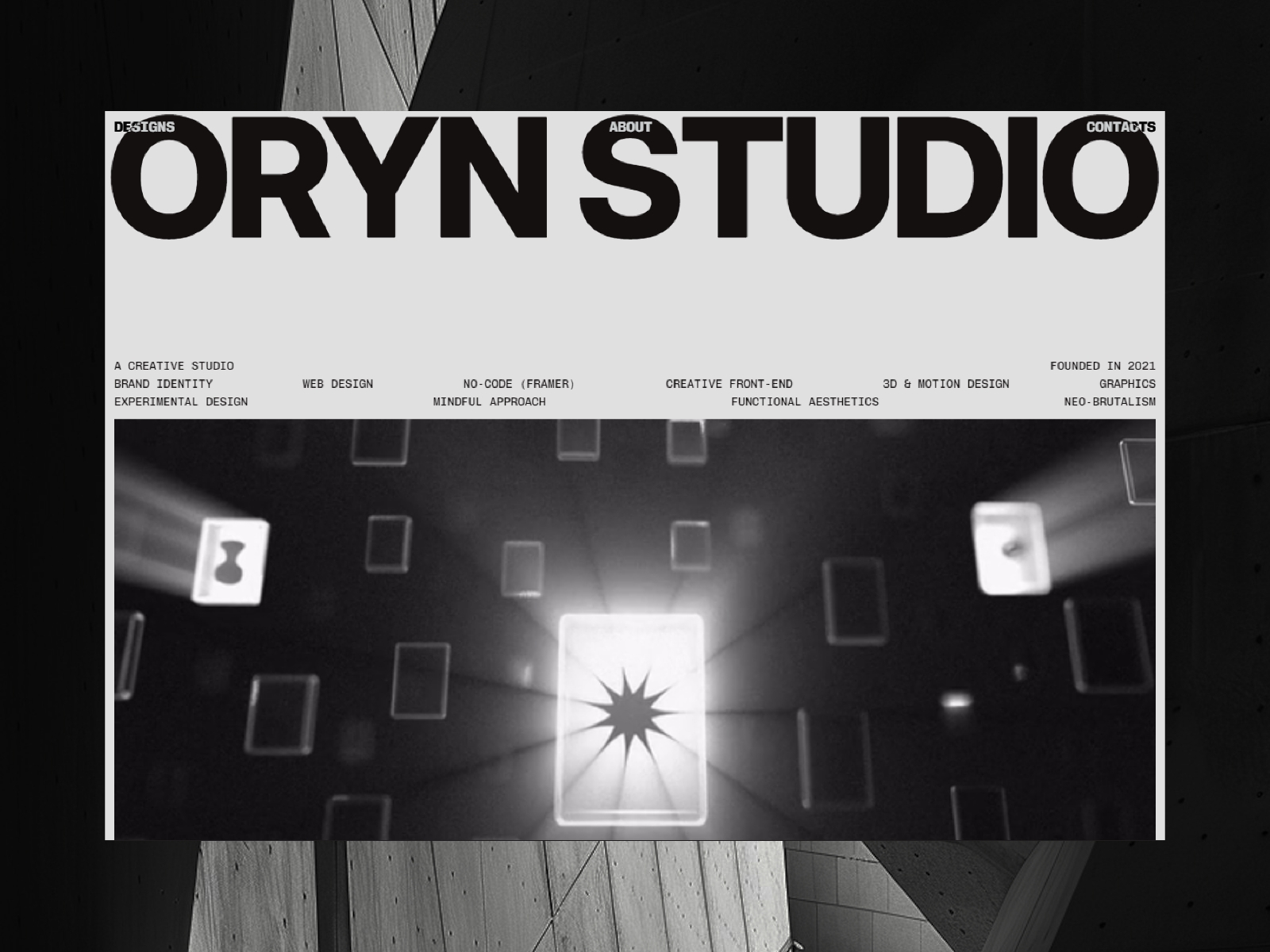 Screenshot of Oryn studio website