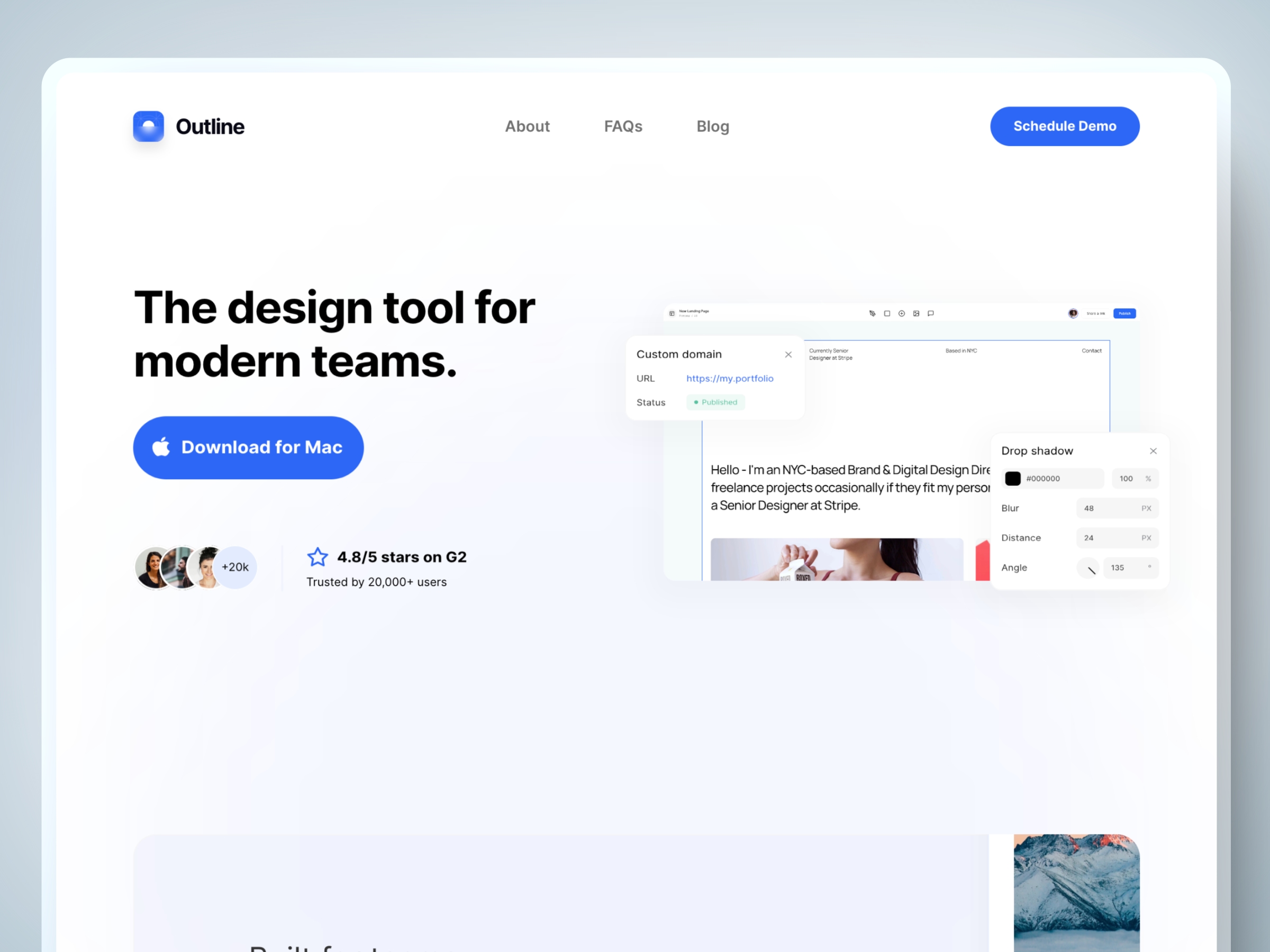 Screenshot of Outline website