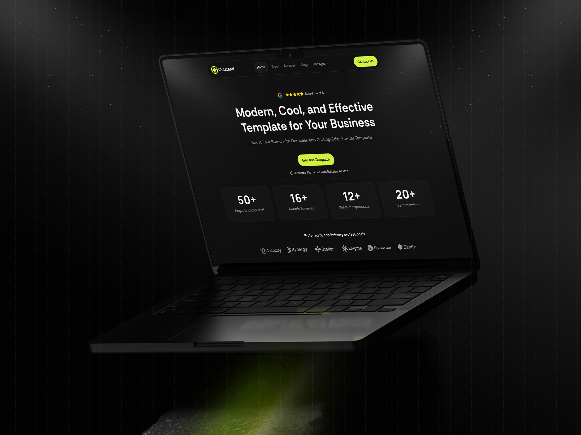 Screenshot 2 of Outstand dark website template