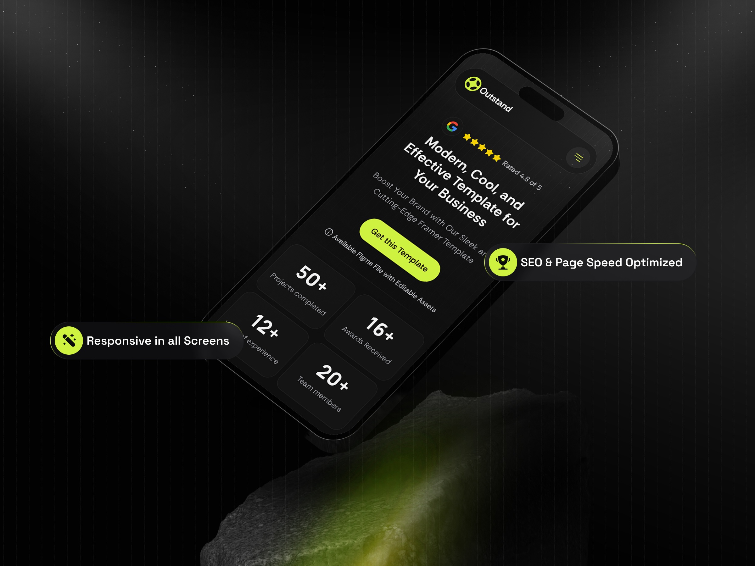 Screenshot 3 of Outstand dark website template
