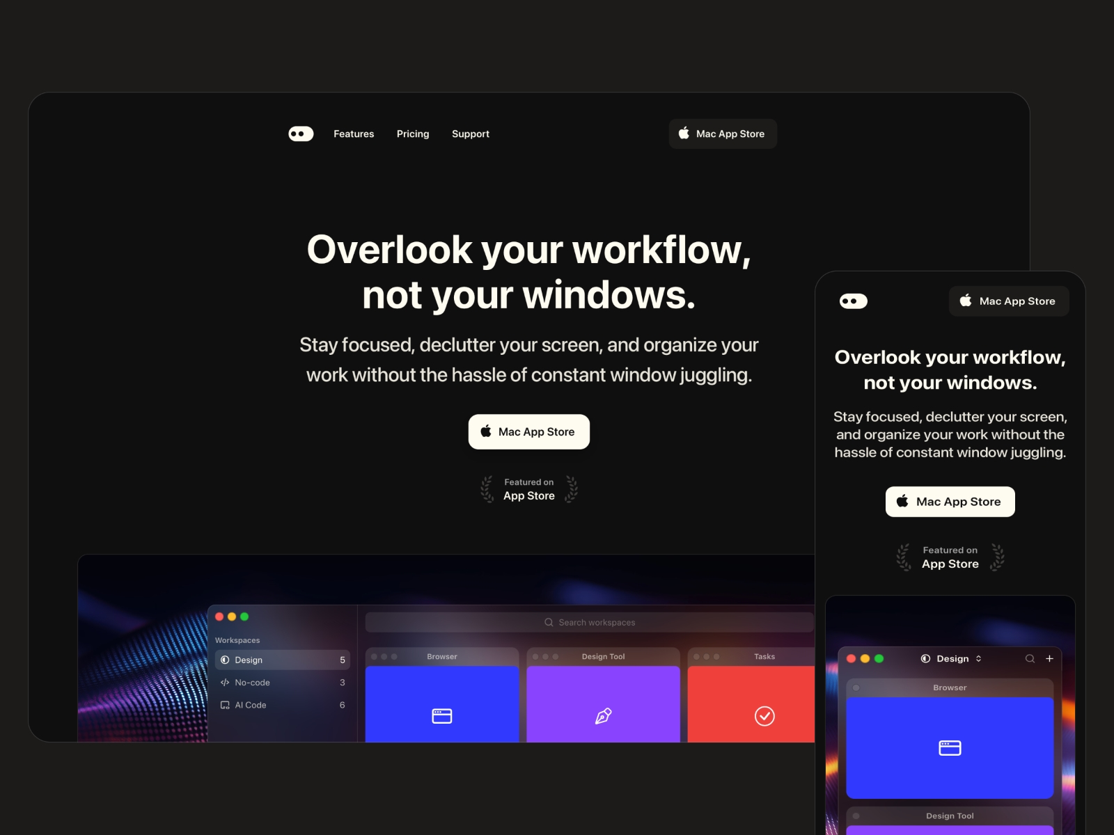 Screenshot of Overlook website