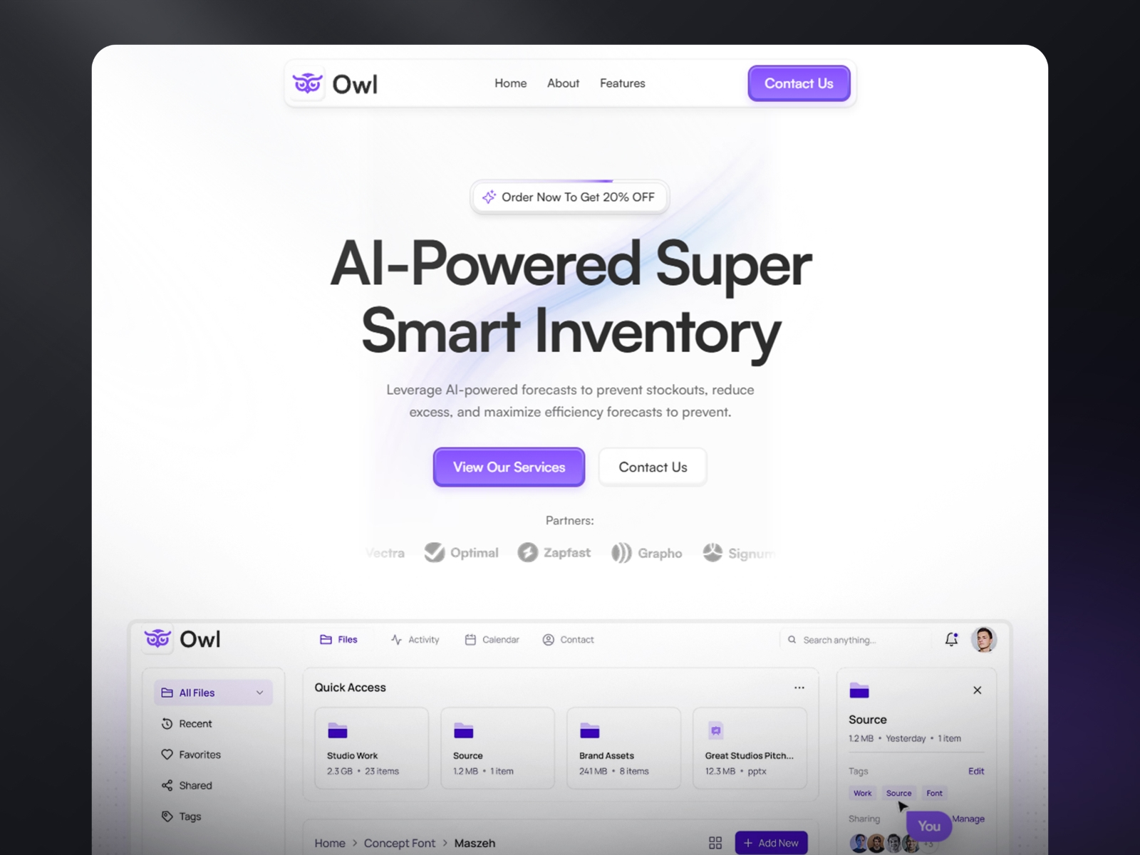 Screenshot of Owlsynt website