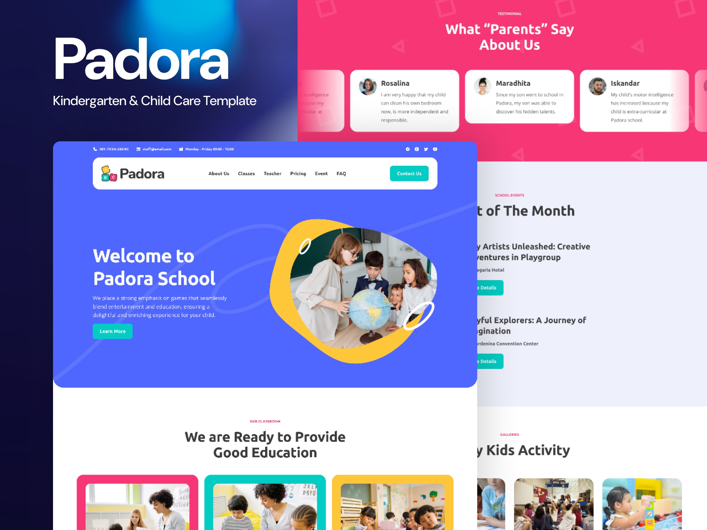 Screenshot of Padora website