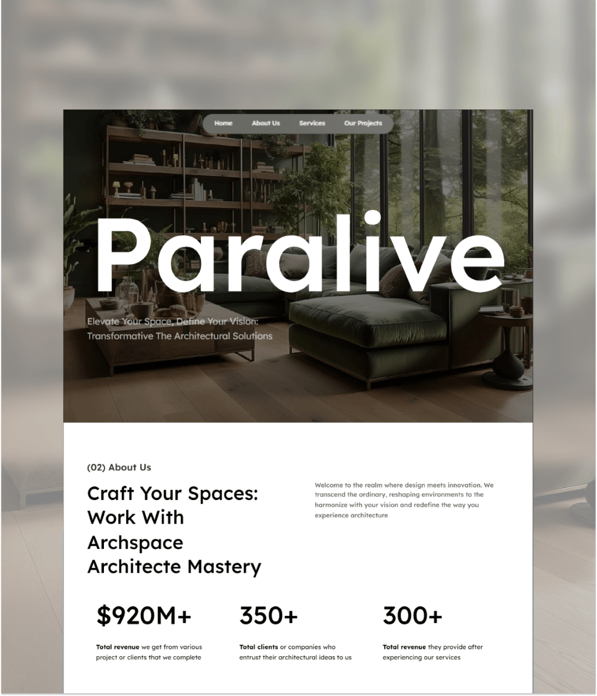 Screenshot of Paralive website