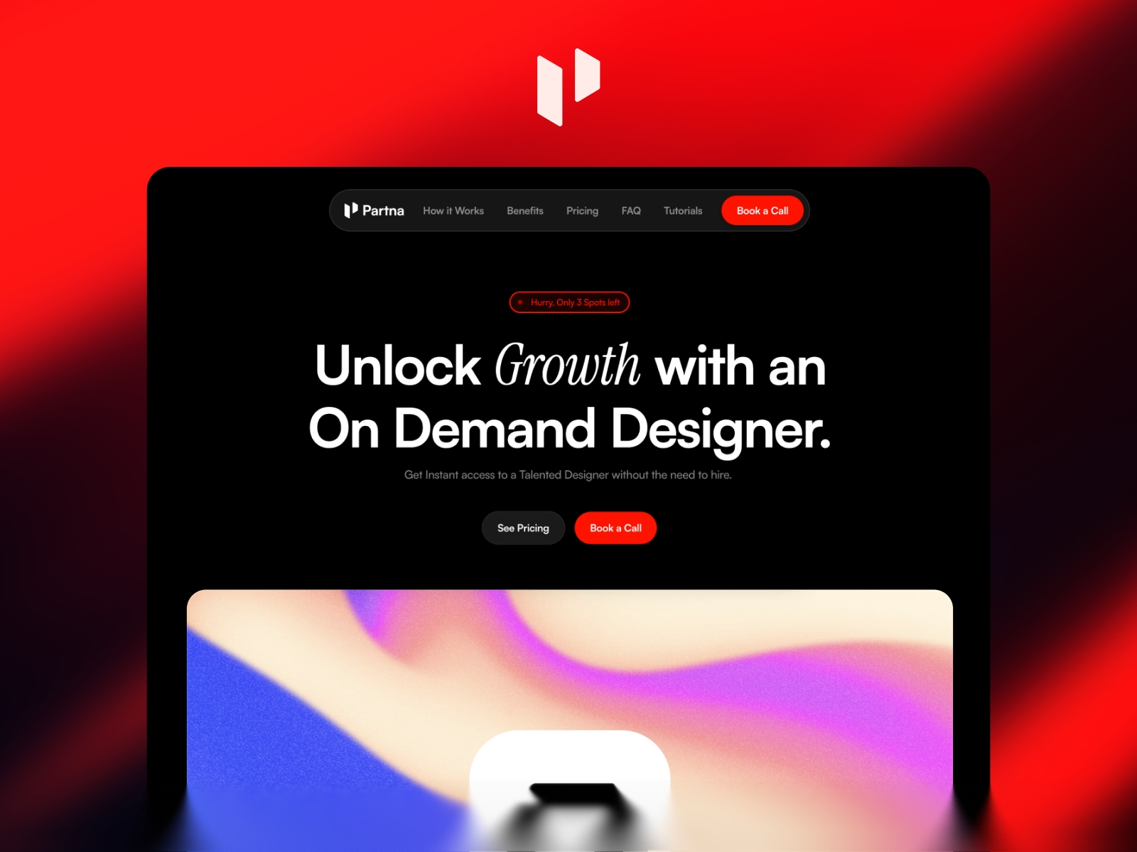 Screenshot of Partna website