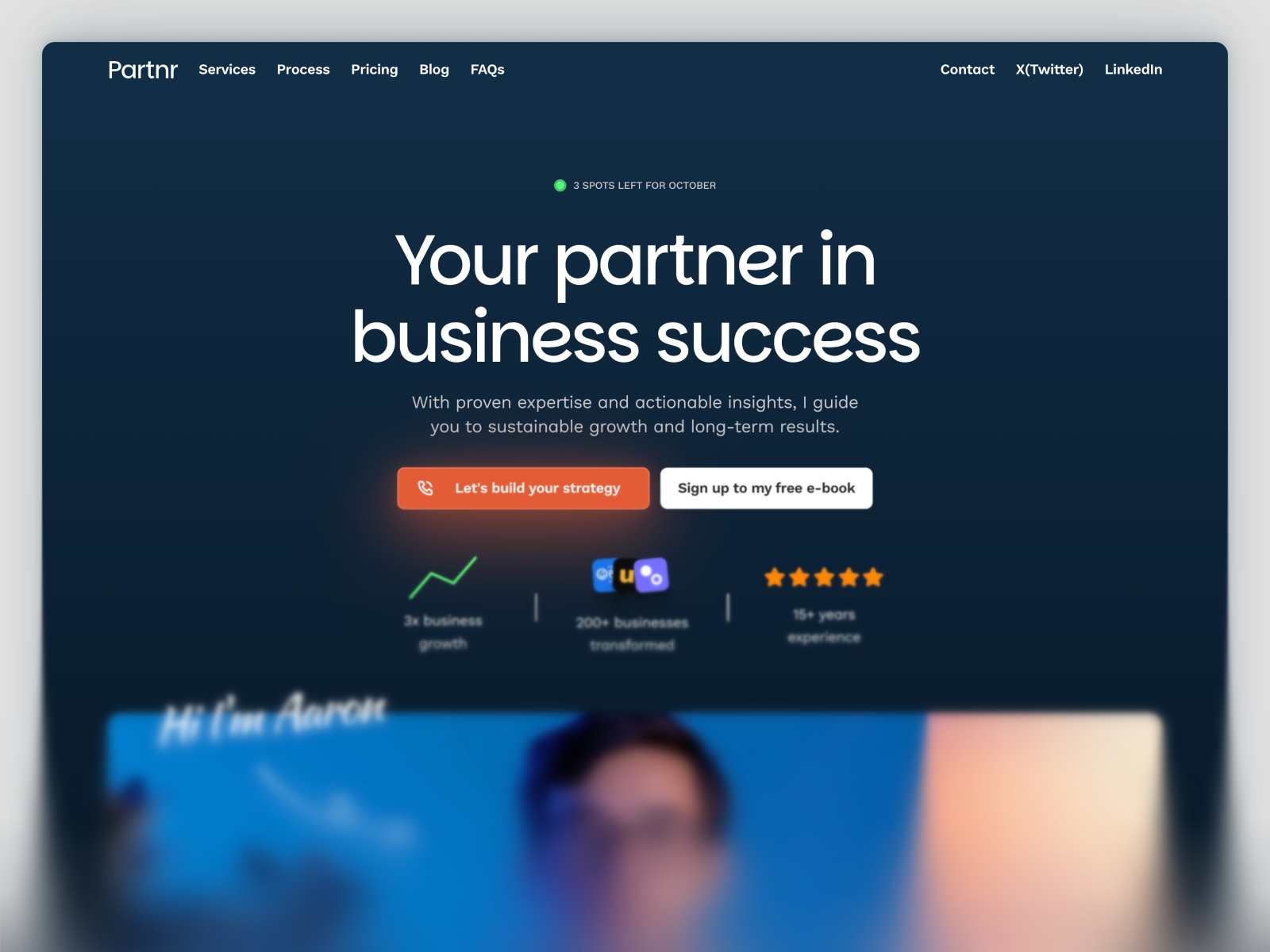 Screenshot of Partnr website