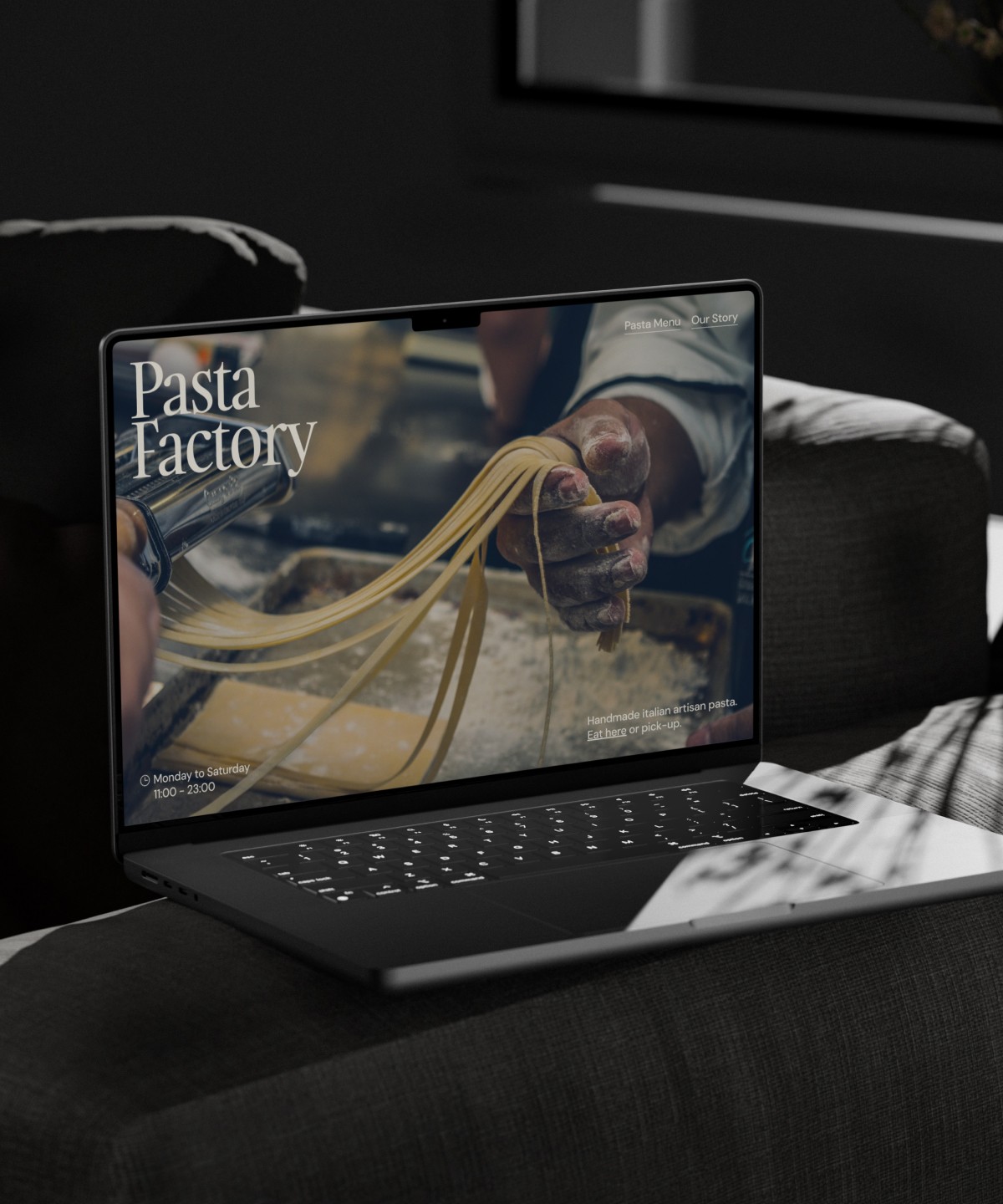 Screenshot of Pasta factory website
