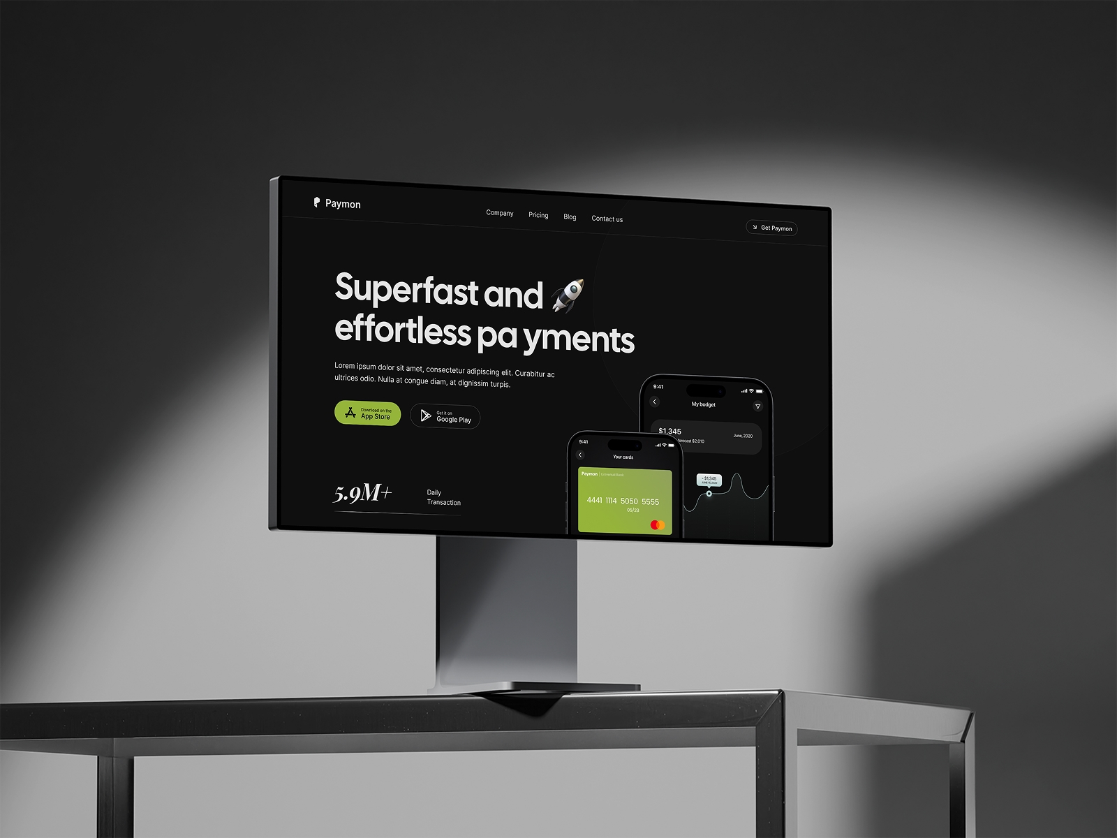 Screenshot of Paymon website