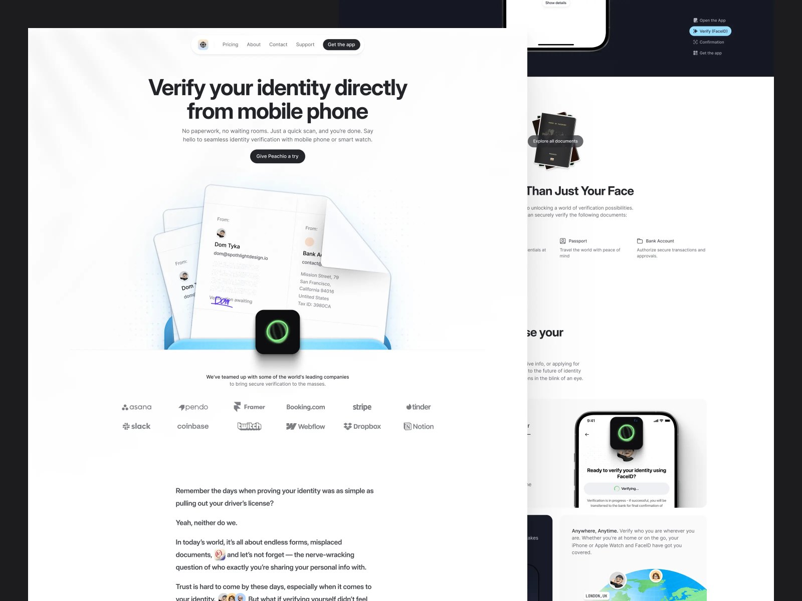 Screenshot of Peachio website