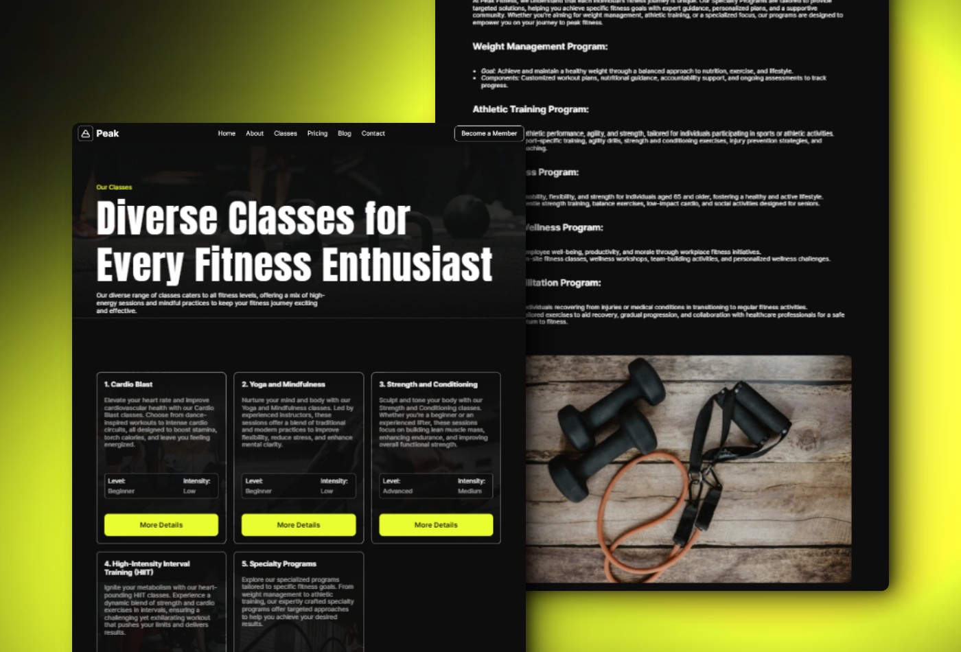 Screenshot 4 of Peak fitness gym template