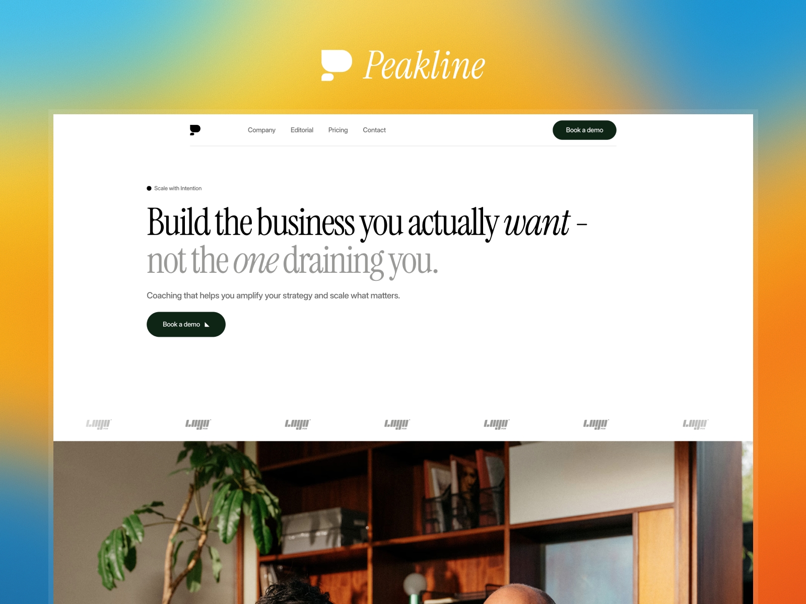Screenshot of Peakline website