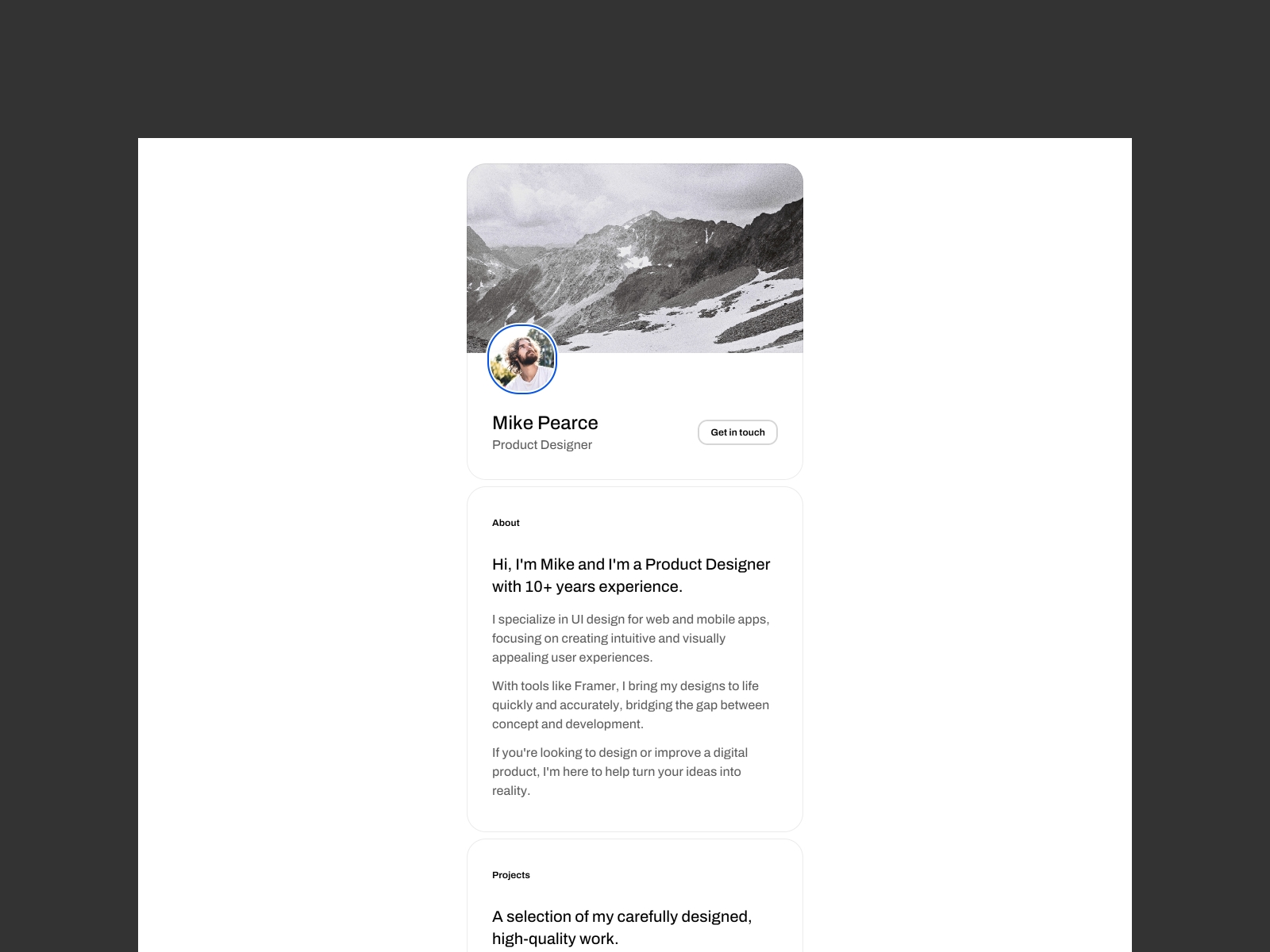 Screenshot of Pearce website