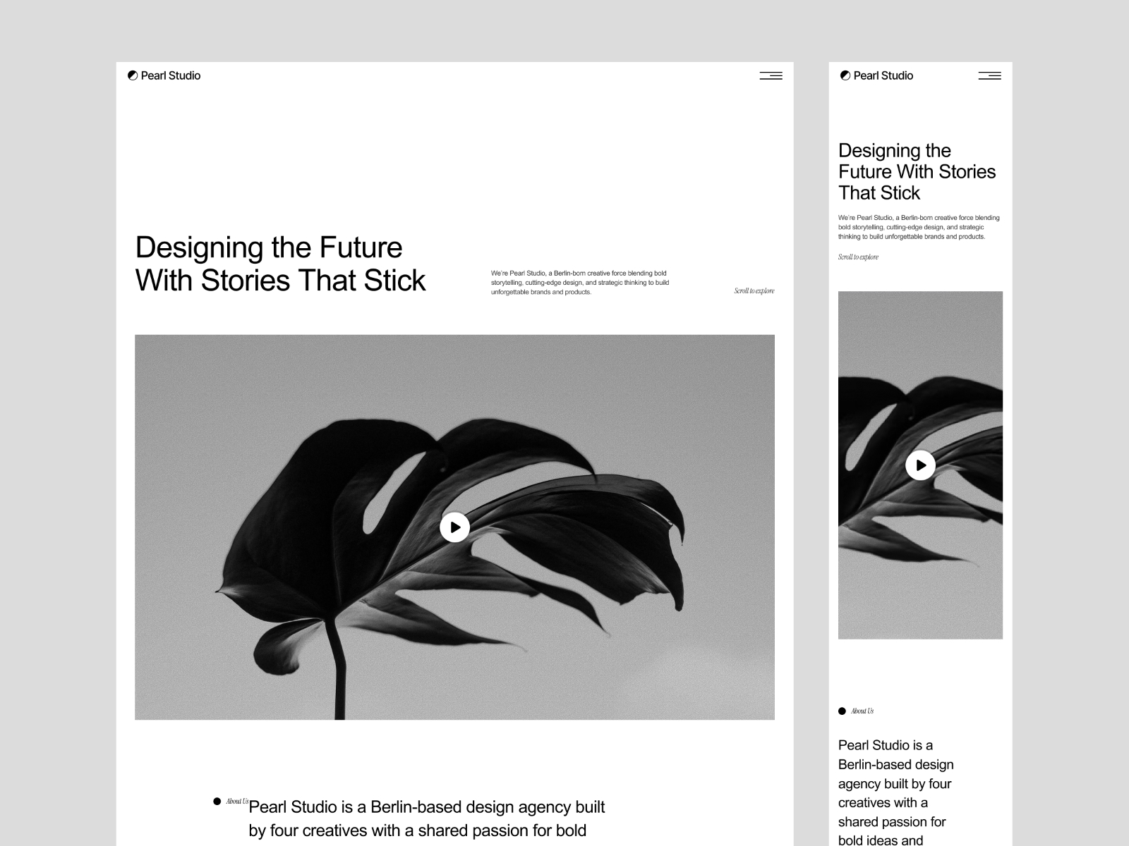 Screenshot of Pearl studio website