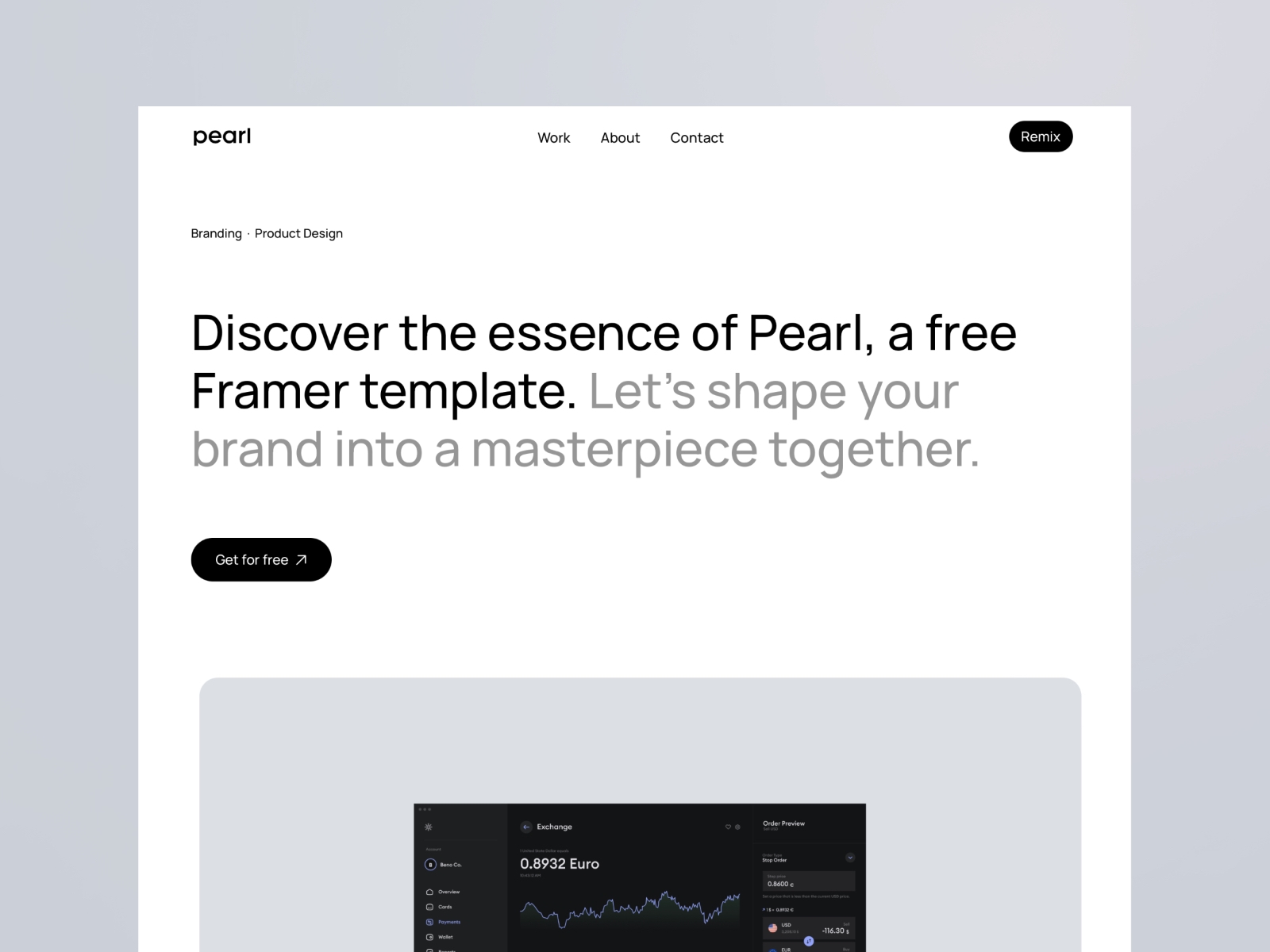 Screenshot of Pearl website