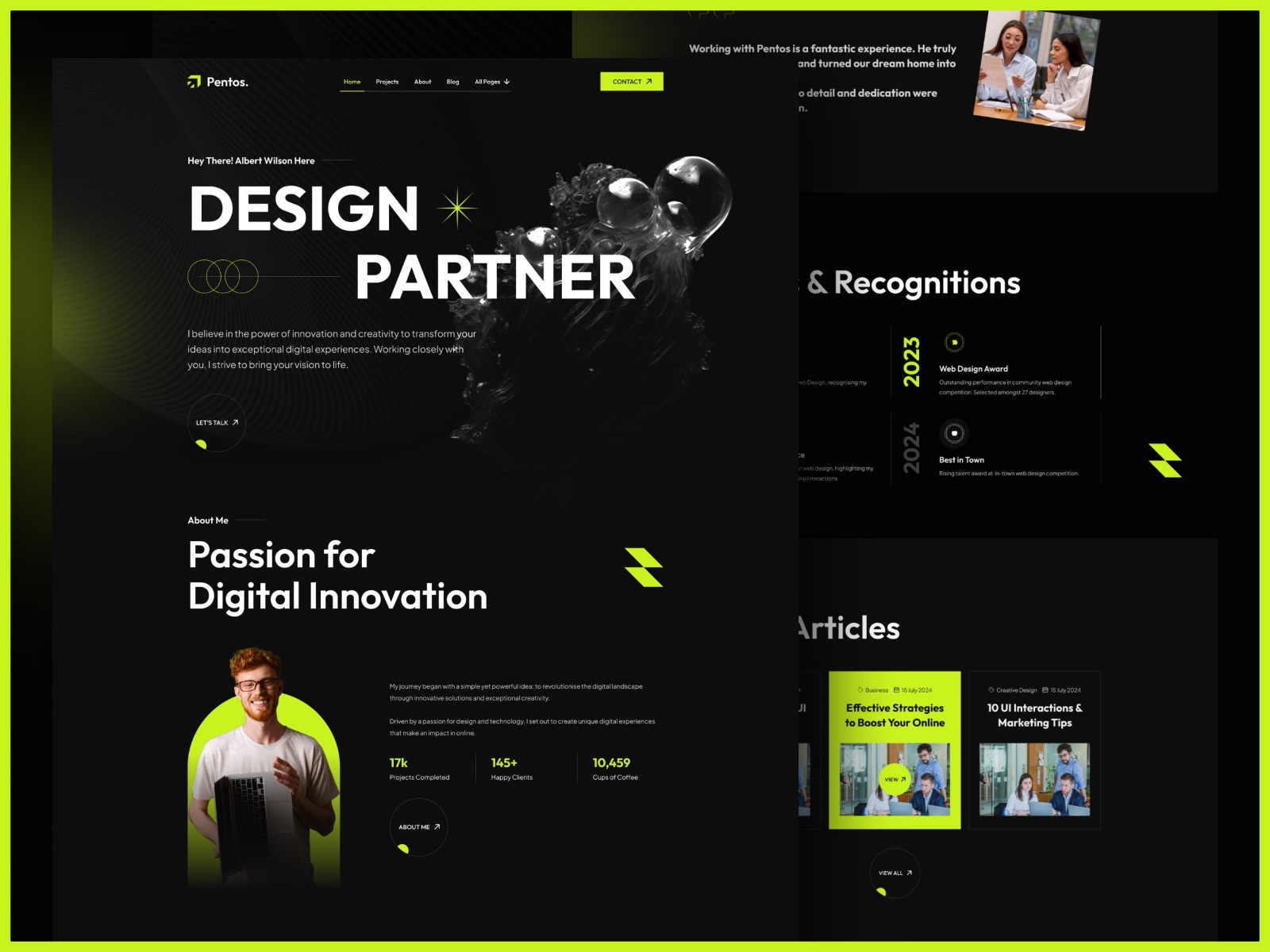 Screenshot of Pentos website