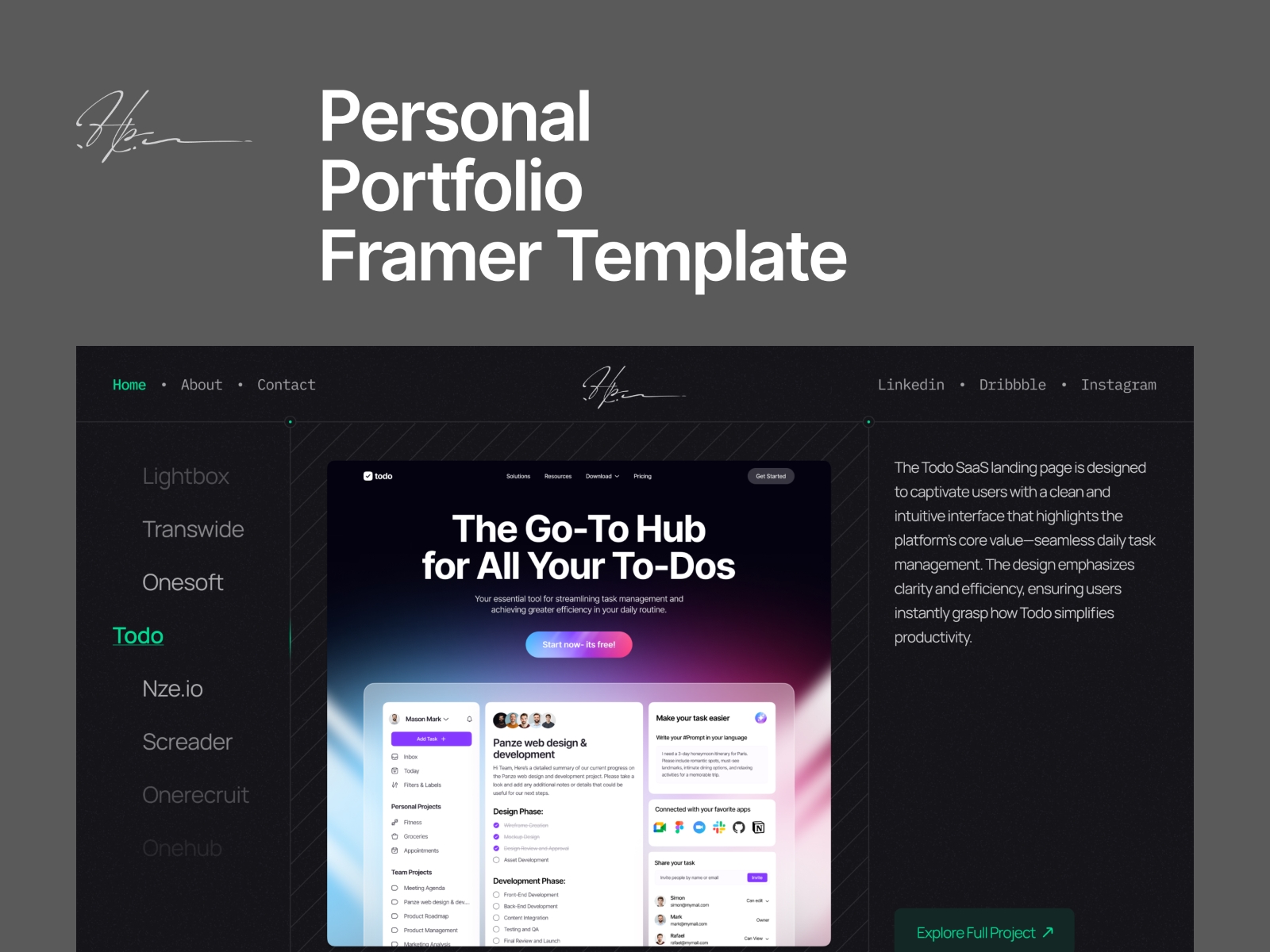 Screenshot of Perso website