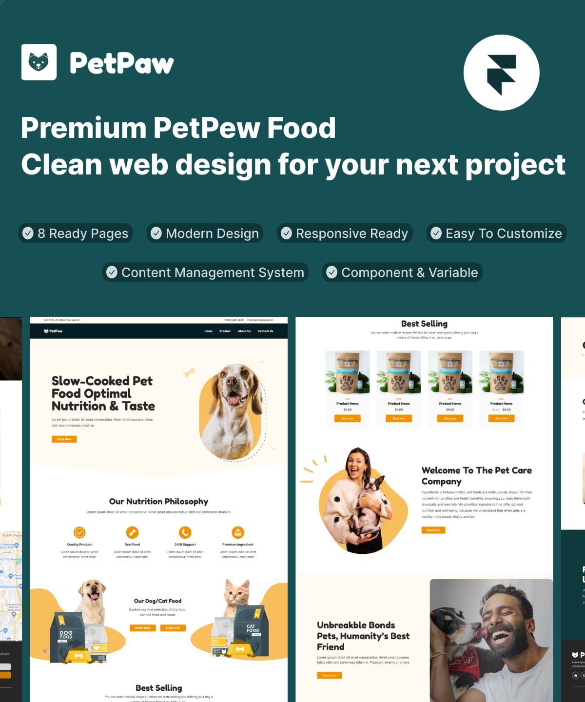 Screenshot of Petpaw pet shop website
