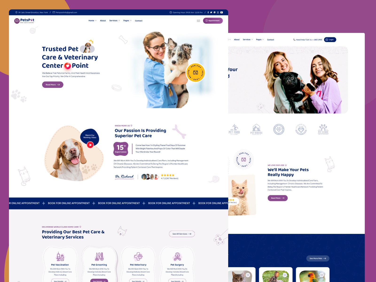 Screenshot of Petspot website