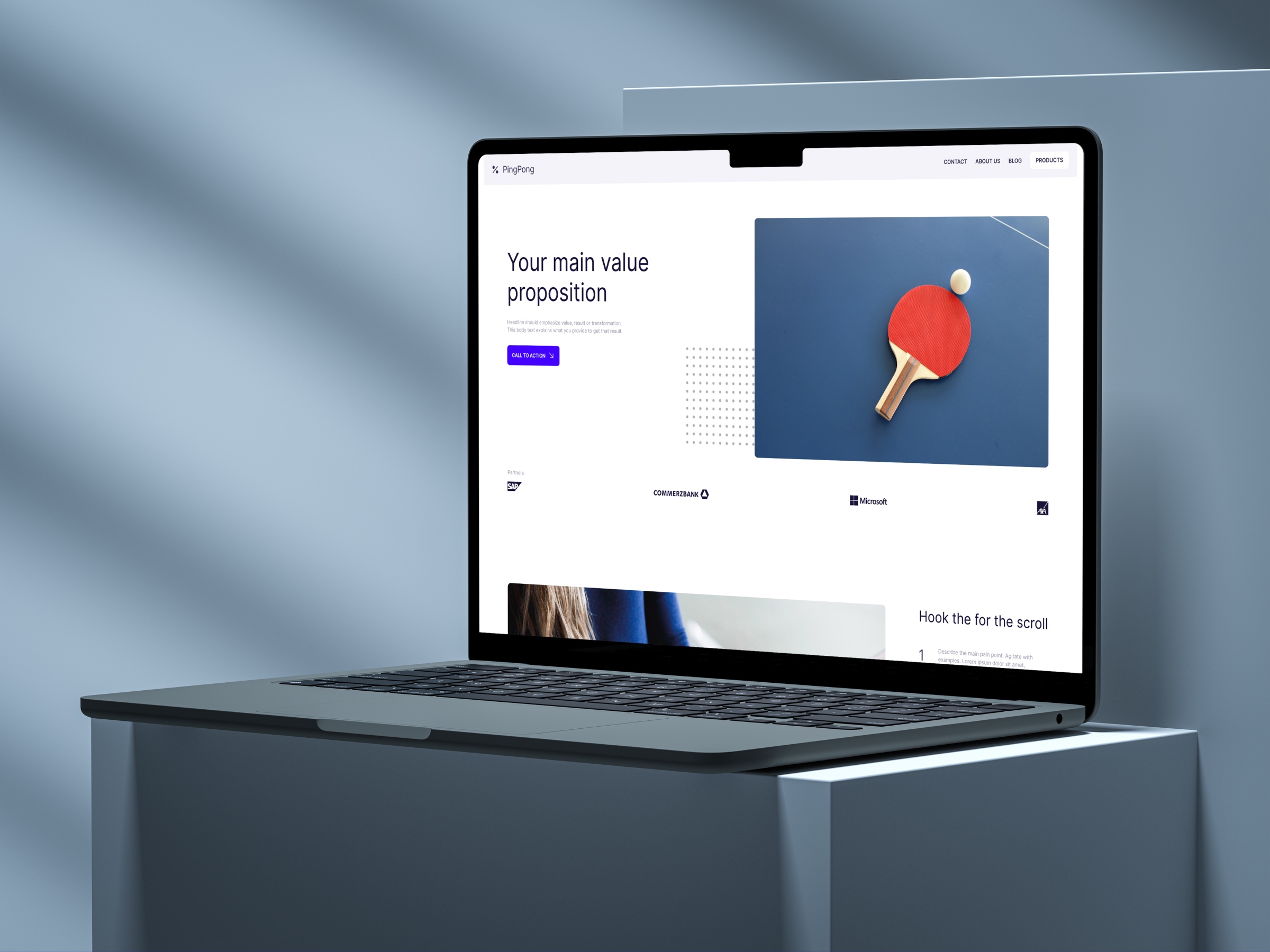Screenshot of Pingpong the ultimate product microsite website