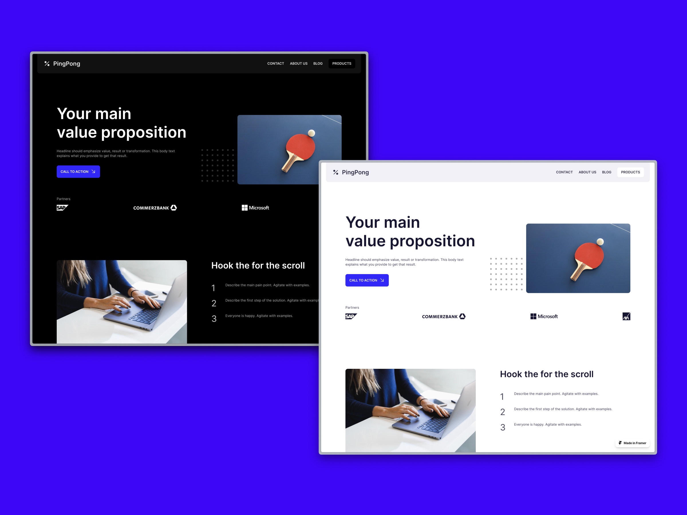 Screenshot 3 of Pingpong the ultimate product microsite
