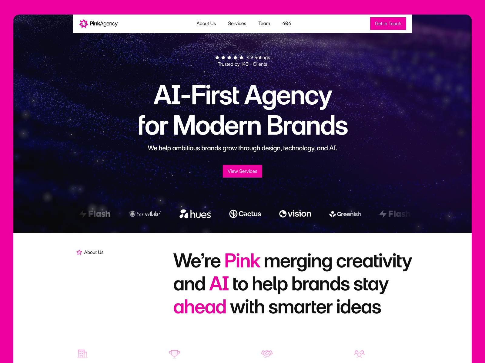 Screenshot of Pink website