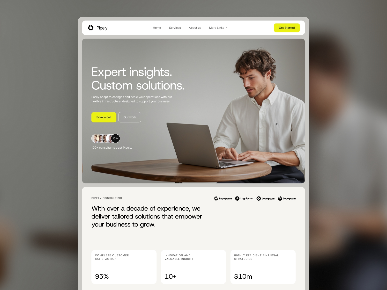 Screenshot of Pipely website
