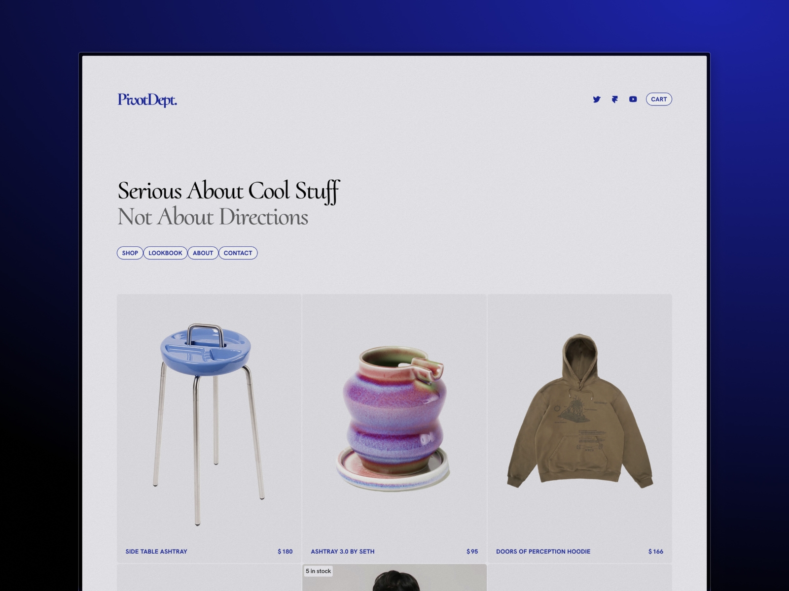 Screenshot of Pivotdept website