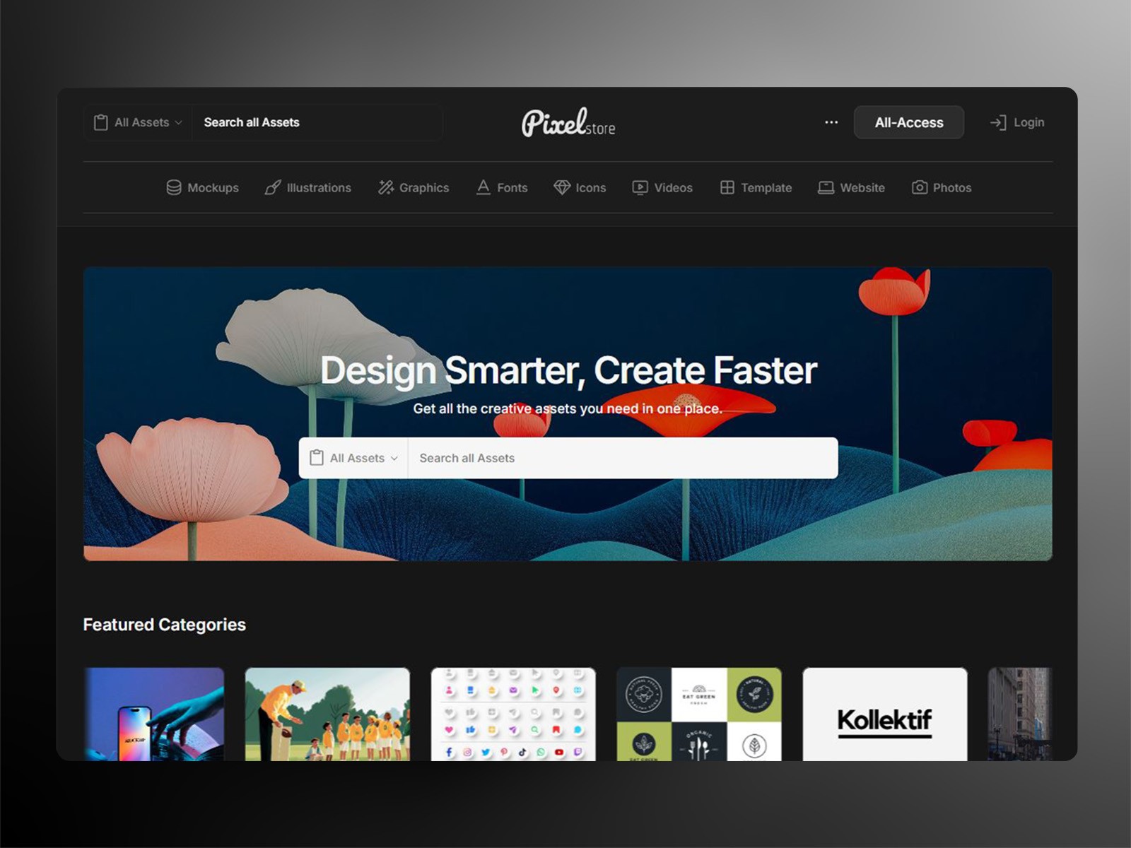Screenshot of Pixel store website