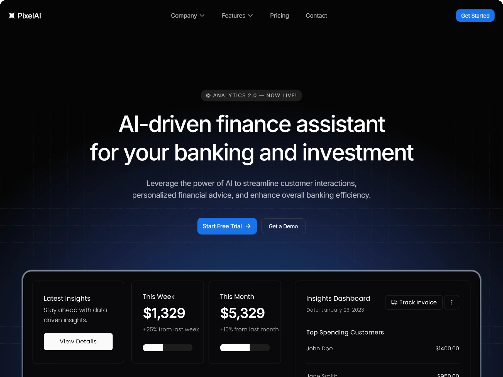 Screenshot of Pixel website