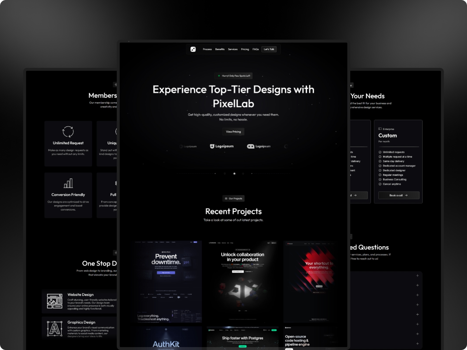 Screenshot of Pixellab website