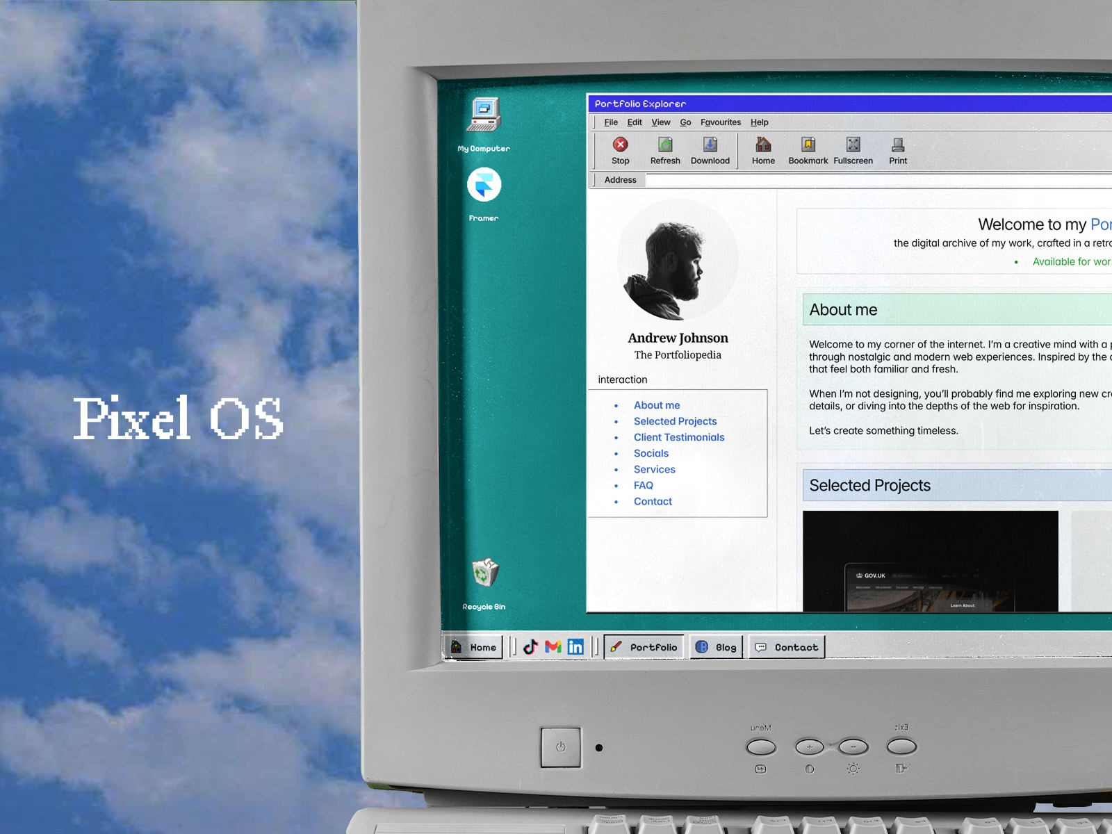 Screenshot of Pixelos website