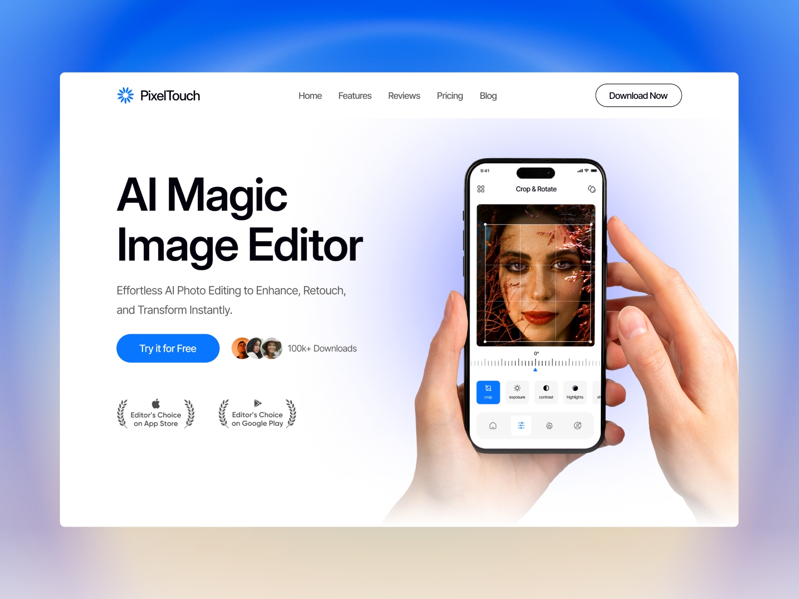 Screenshot of Pixeltouch website