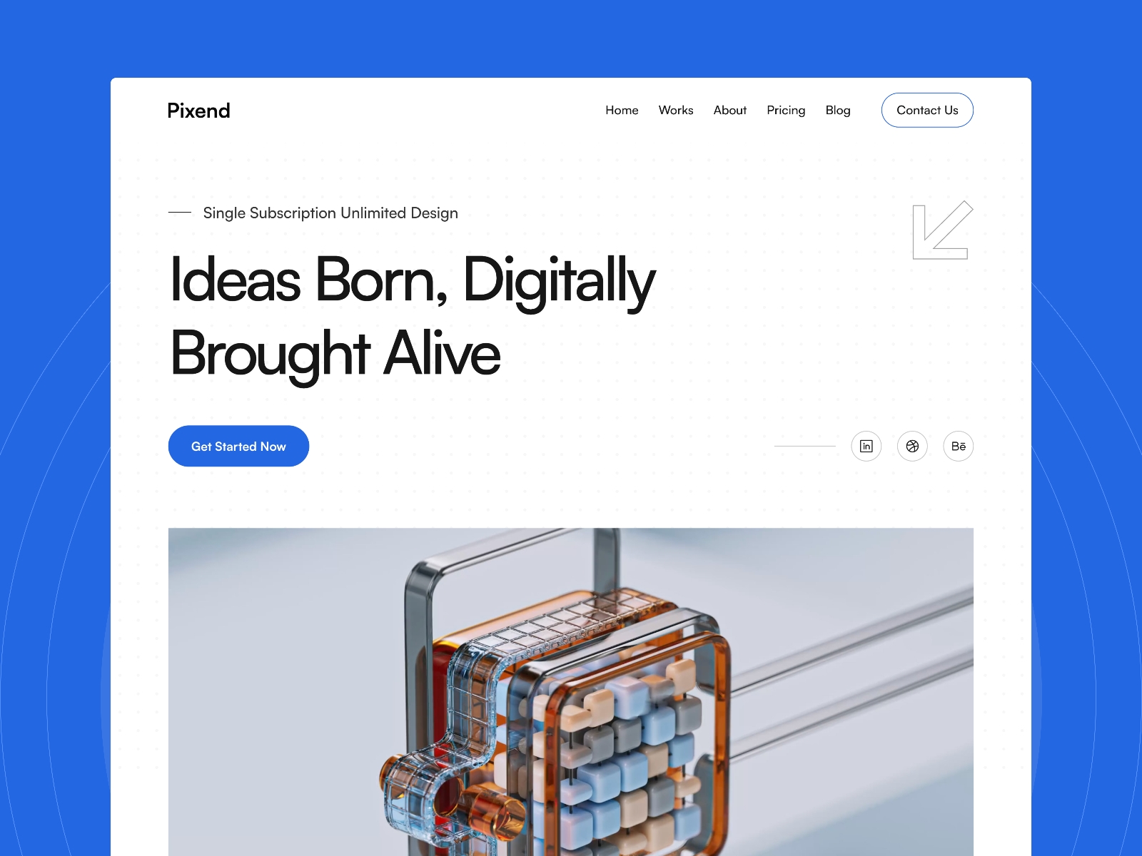 Screenshot of Pixend website